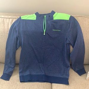 Vineyard Vines Blue and Green Zip Up Sweater